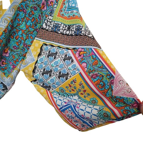 NY Collection -BOHO Hippie Peasant Fringe Open Kimono Cardigan Cover Up Size L - Picture 5 of 10